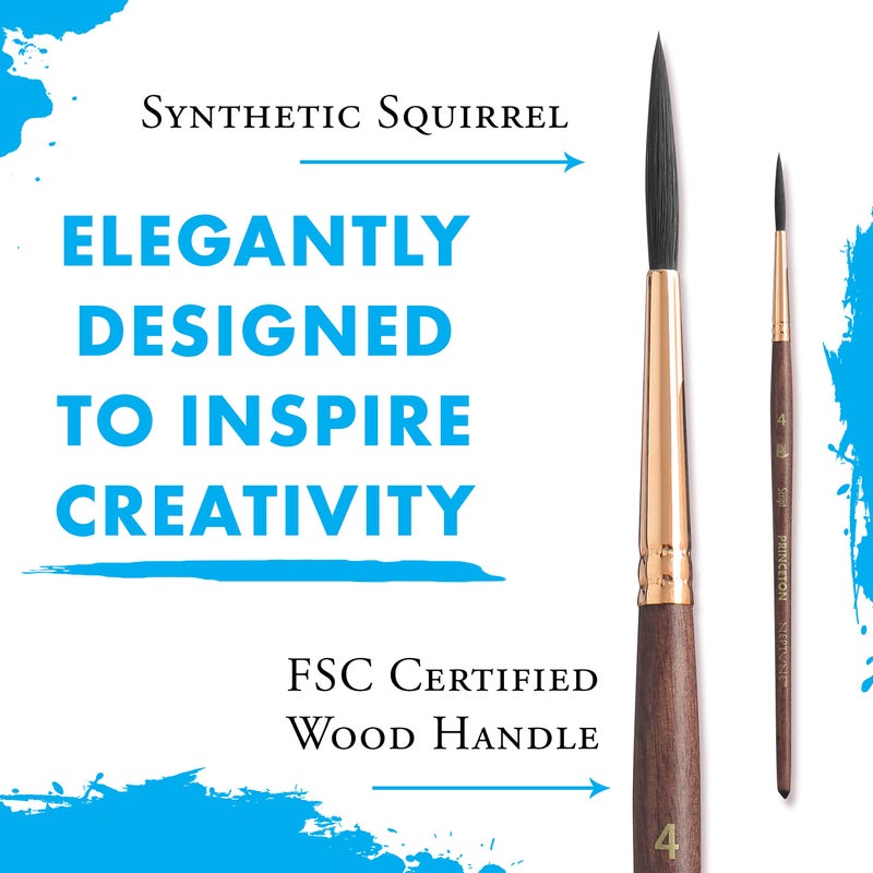 Princeton Artist Brush, Neptune Series 4750, Synthetic Squirrel Watercolor Paint Brush, Script Liner, Size 4 - Image 3